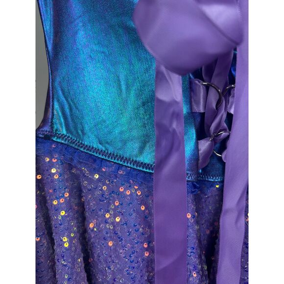 Trickz n Treatz Fairy Sparkle Corset Mini Purple Dress Cyber Costume Rave M - Picture 6 of 6